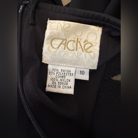 Cache Black Elegant Beaded Maxi Dress Size 10 - Picture 9 of 10